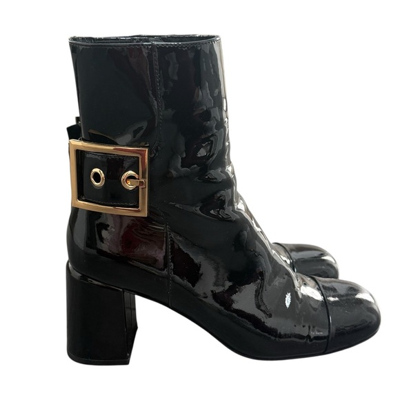 Jeffrey Campbell Black Patent Leather Ankle Boots 8.5 - Picture 1 of 7